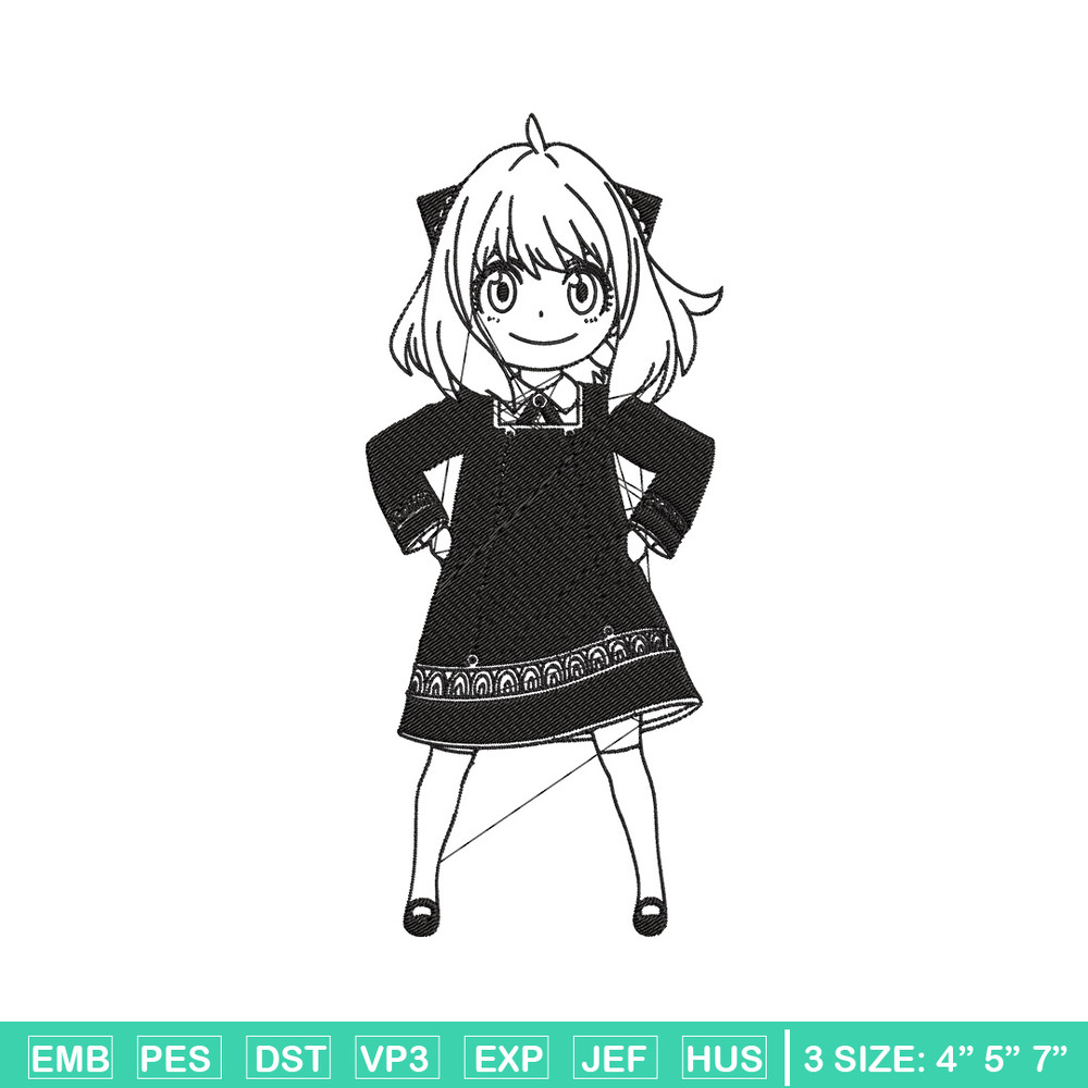 Anya Forger Embroidery Design, Spy x family Embroidery, Embroidery File, Anime Embroidery, Anime shirt, Digital download.jpg