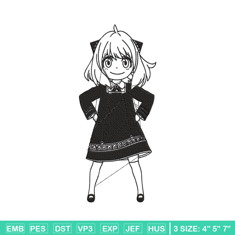 Anya Forger Embroidery Design, Spy x family Embroidery, Embroidery File, Anime Embroidery, Anime shirt, Digital download.jpg