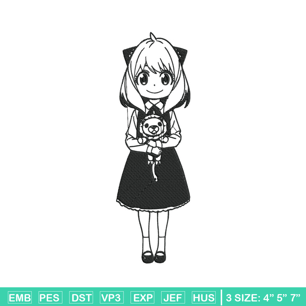 Anya Forger Embroidery Design, Spy x family Embroidery, Embroidery File, Anime Embroidery, Anime shirt,Digital download.jpg