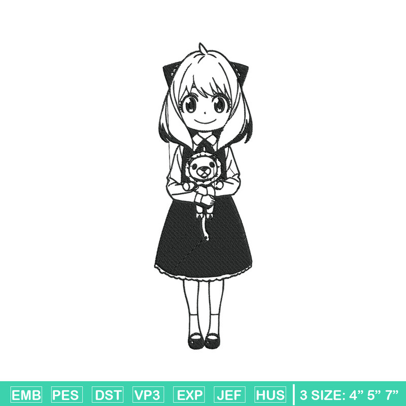 Anya Forger Embroidery Design, Spy x family Embroidery, Embroidery File, Anime Embroidery, Anime shirt,Digital download.jpg