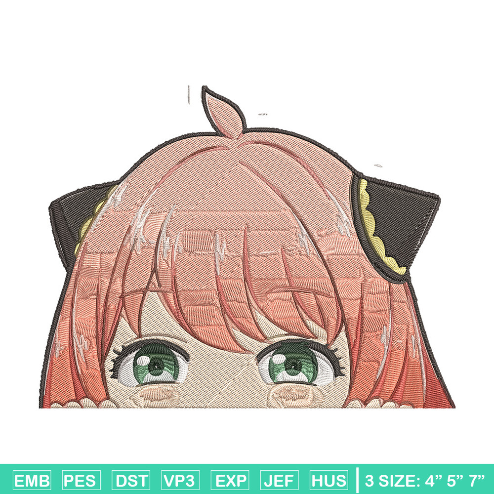 Anya Peek Embroidery Design, Spy x family Embroidery, Embroidery File, Anime Embroidery, Anime shirt, Digital download.jpg