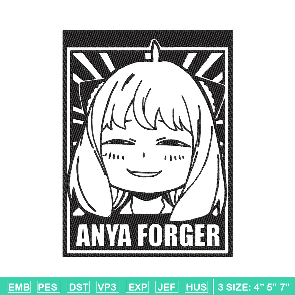 Anya poster Embroidery Design, Spy x family Embroidery, Embroidery File, Anime Embroidery, Anime shirt,Digital download.jpg