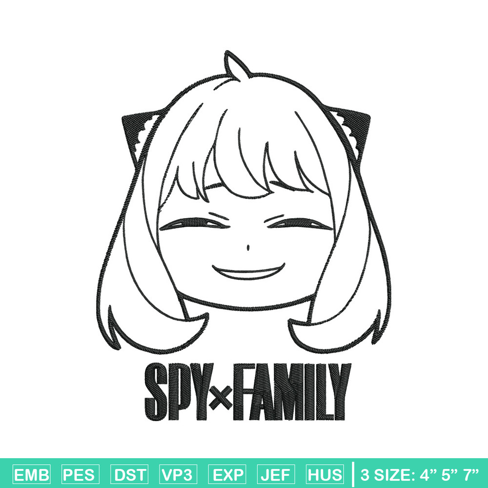 Anya smile Embroidery Design, Spy x family Embroidery, Embroidery File, Anime Embroidery, Anime shirt,Digital download.jpg