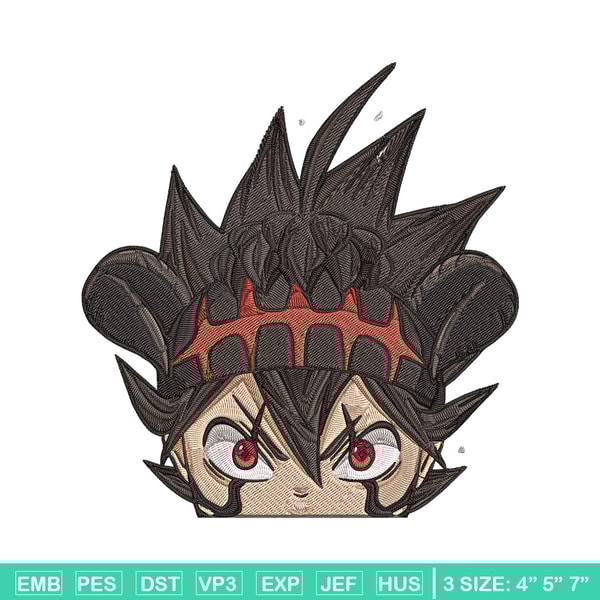 Asta Peeker Embroidery Design, Black clover Embroidery, Embroidery File, Anime Embroidery, Anime shirt, Digital download.jpg