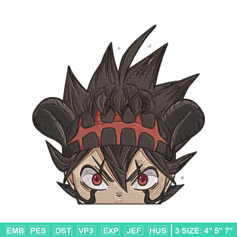 Asta Peeker Embroidery Design, Black clover Embroidery, Embroidery File, Anime Embroidery, Anime shirt, Digital download.jpg
