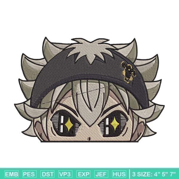 Asta Peeker Embroidery Design, Black clover Embroidery, Embroidery File, Anime Embroidery, Anime shirt,Digital download..jpg