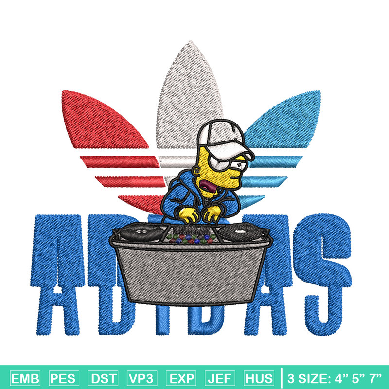 Bart dj adidas Embroidery Design, Adidas Embroidery, Brand Embroidery, Embroidery File, Logo shirt, Digital download.jpg
