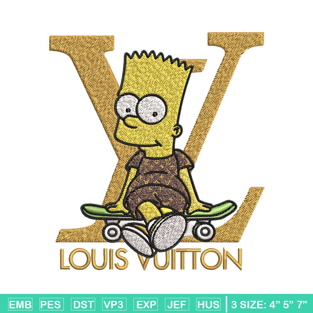 Bart simpson lv Embroidery Design, LV Embroidery, Embroidery File, Logo shirt, Sport Embroidery, Digital download.jpg
