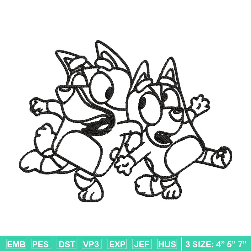Bingo Bluey Coloring Pages Embroidery, Bluey Embroidery, Embroidery File, cartoon design, logo shirt, Digital download..jpg
