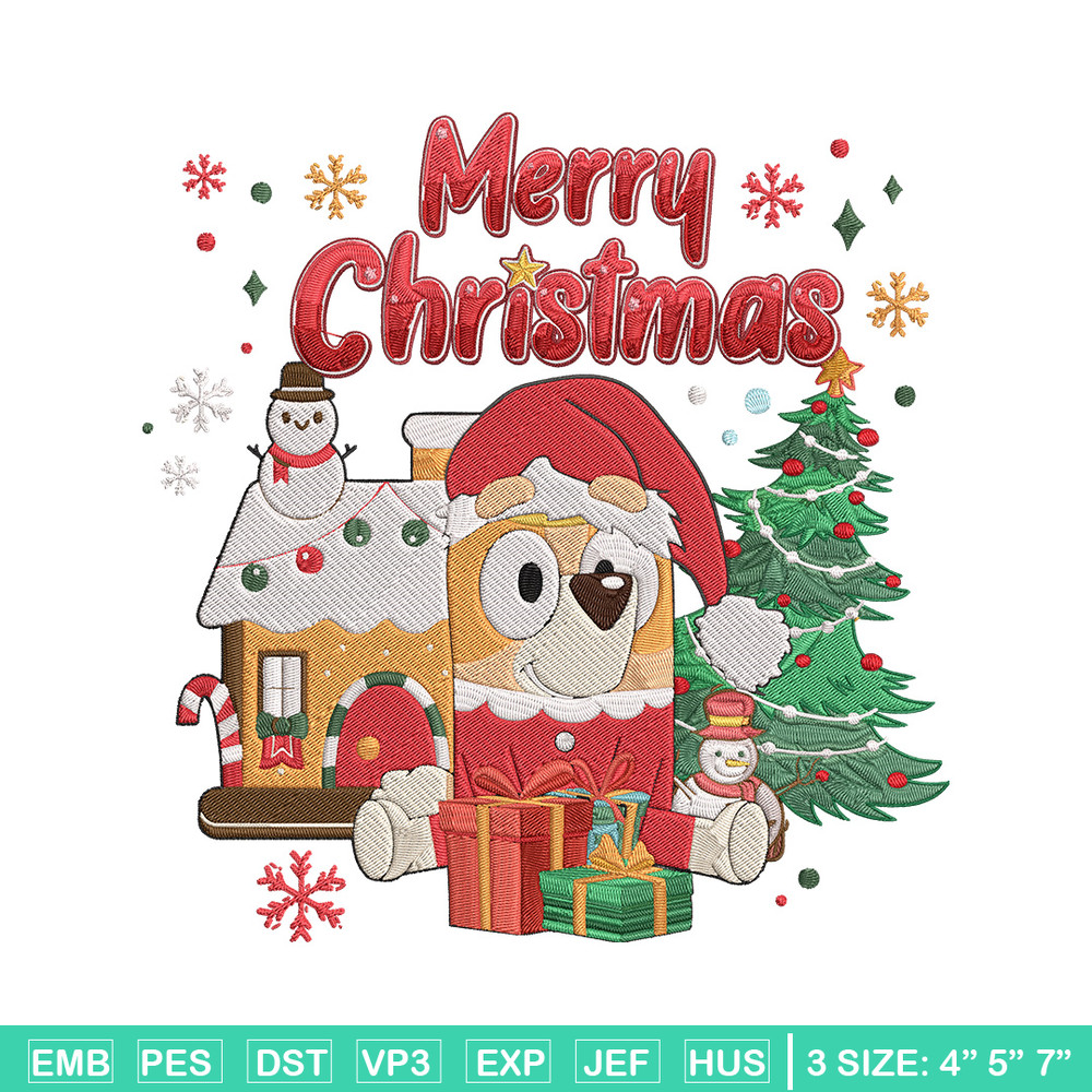 Bingo merry chrismas Embroidery Design,Bluey Embroidery, Embroidery File, Chrismas Embroidery, Digital download.jpg