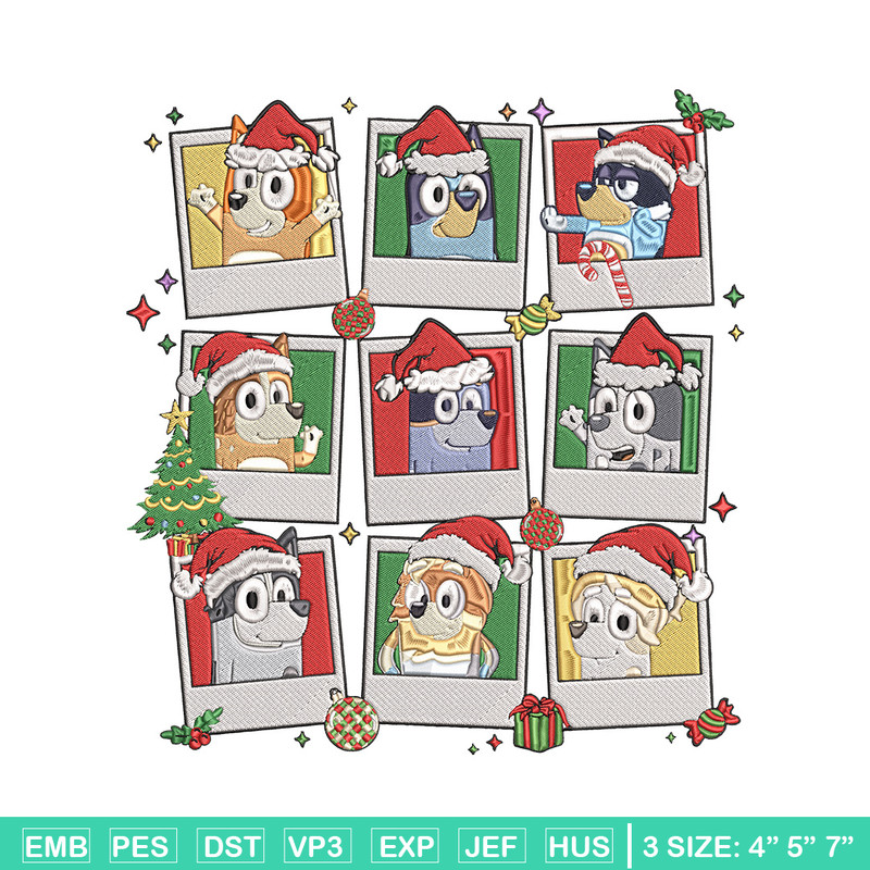 Bluey chrismas Embroidery Design, Bluey Embroidery, Embroidery File, Anime Embroidery, Anime shirt, Digital download.jpg