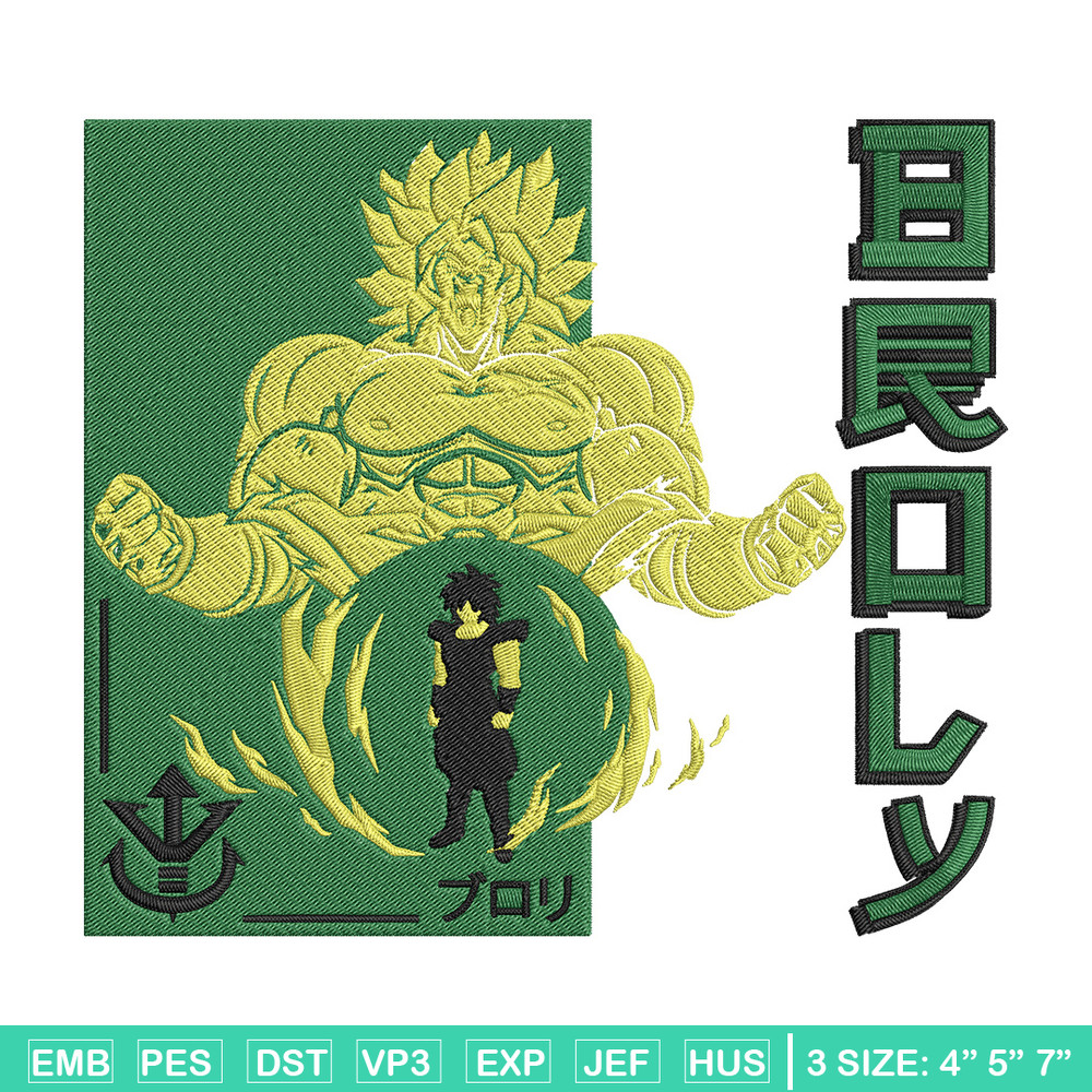 Broly poster Embroidery Design, Dragonball Embroidery, Embroidery File, Anime Embroidery, Anime shirt, Digital download.jpg