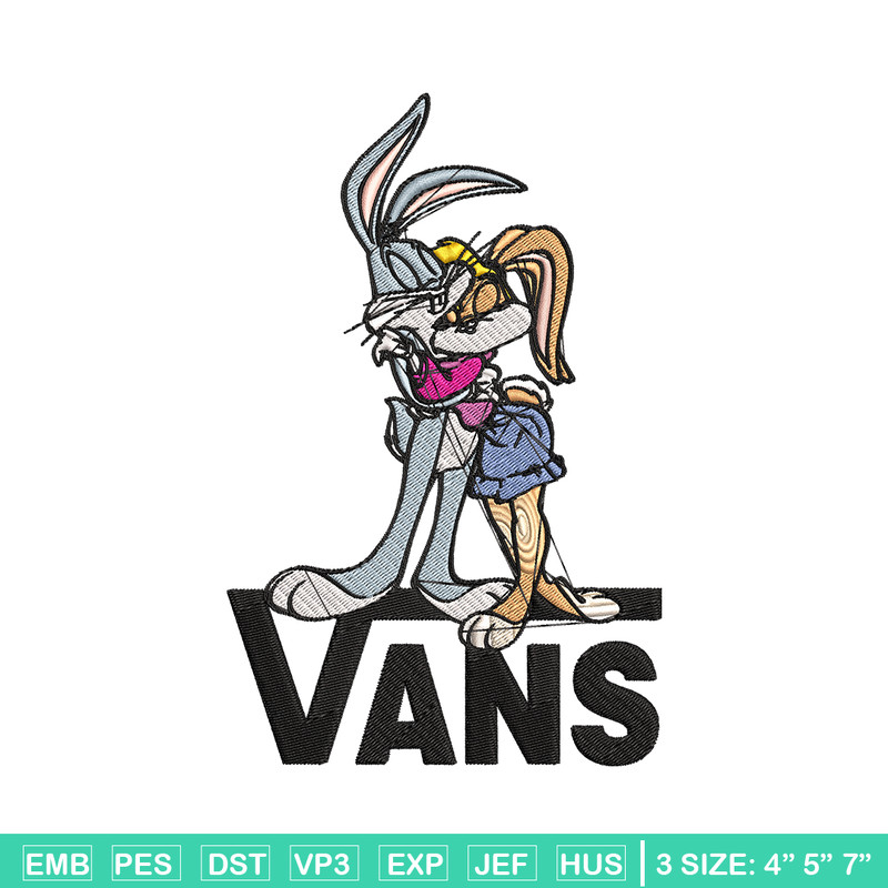 Bugs and Lola Bunny Vans Embroidery design, cartoon Embroidery, cartoon design, Embroidery File, Digital download..jpg