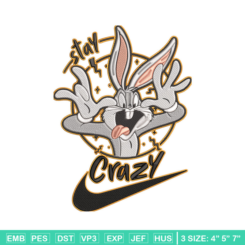 Bugs Bunny Embroidery Design, Looney Tunes Embroidery, Embroidery File, Nike Embroidery, Anime shirt, Digital download.jpg