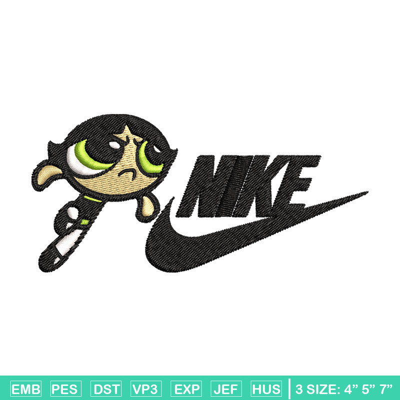 Buttercup Nike Embroidery design, Powerpuff Girls cartoon Embroidery, Nike design, Embroidery file, Instant download..jpg