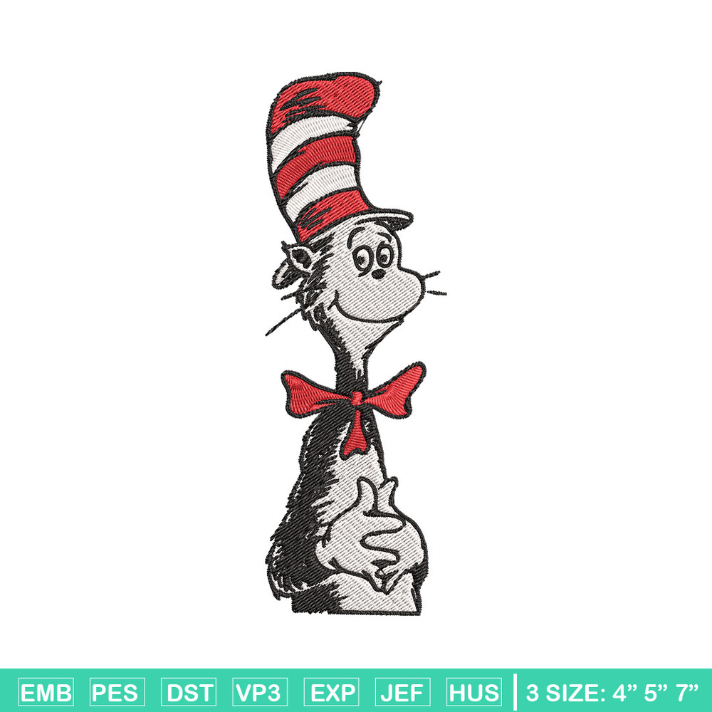 Cat in the Hat Logo Embroidery Design, Dr Seuss Embroidery, Embroidery File, Embroidery design, Digital download..jpg