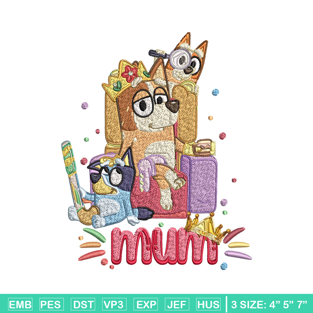 Chilli Heeler Embroidery, Bluey Mum cartoon Embroidery, Embroidery File, cartoon design, cartoon shirt, Digital download.jpg