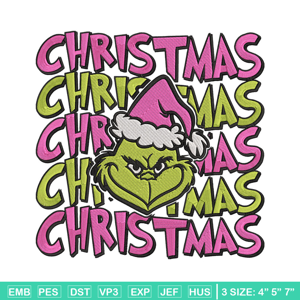 Chrismas Grinch Embroidery Design, Grinch Embroidery, Embroidery File, Chrismas Embroidery, Anime shirt,Digital download.jpg