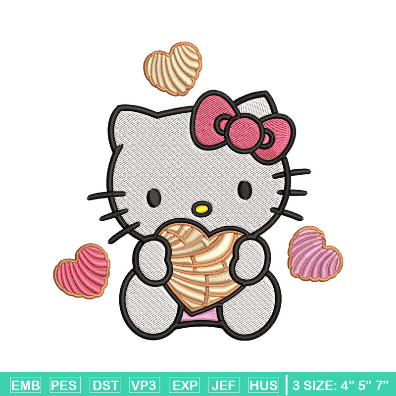 Concha Hello Kitty Embroidery Design, Hello Kitty cartoon Embroidery, Embroidery File, Cartoon shirt, Digital download..jpg