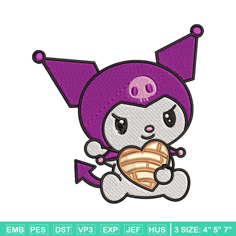 Concha Kuromi Embroidery Design, Kuromi cartoon Embroidery, Embroidery File, Cartoon shirt, Digital download..jpg