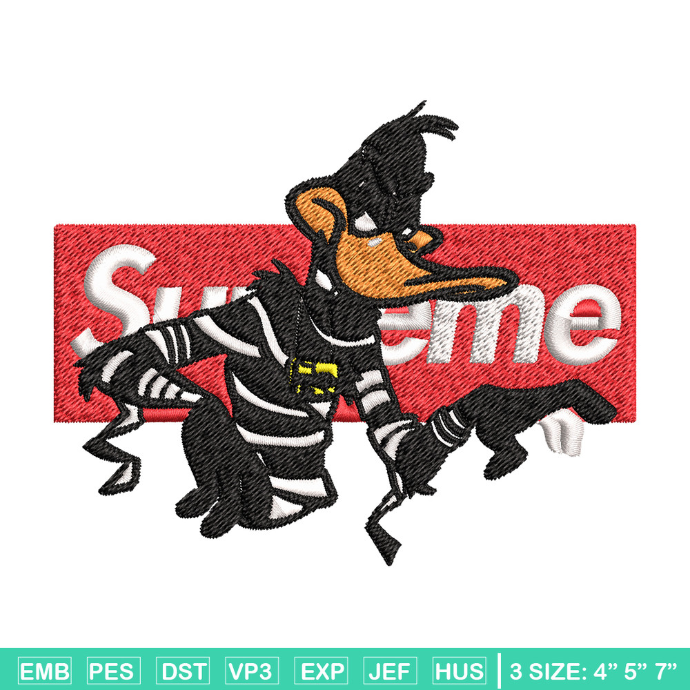 Daffy Duck Supreme Embroidery design, Daffy Duck Embroidery, cartoon design, Embroidery File, Instant download..jpg