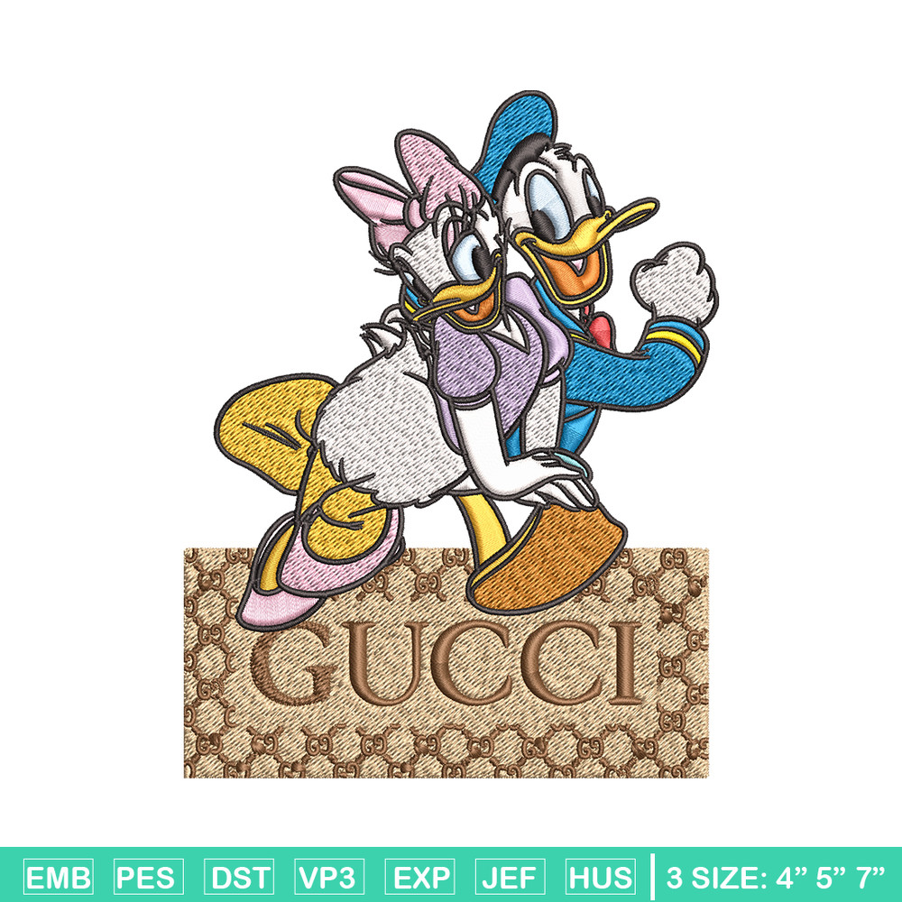 Daisy And Donald Duck Gucci Embroidery design, Disney Embroidery, cartoon design, Embroidery File, Instant download..jpg