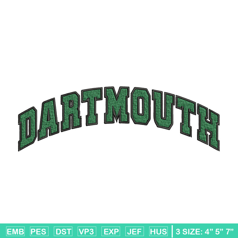 Dartmouth logo embroidery design, Baseball embroidery, Sport embroidery, logo sport embroidery, Embroidery design.jpg