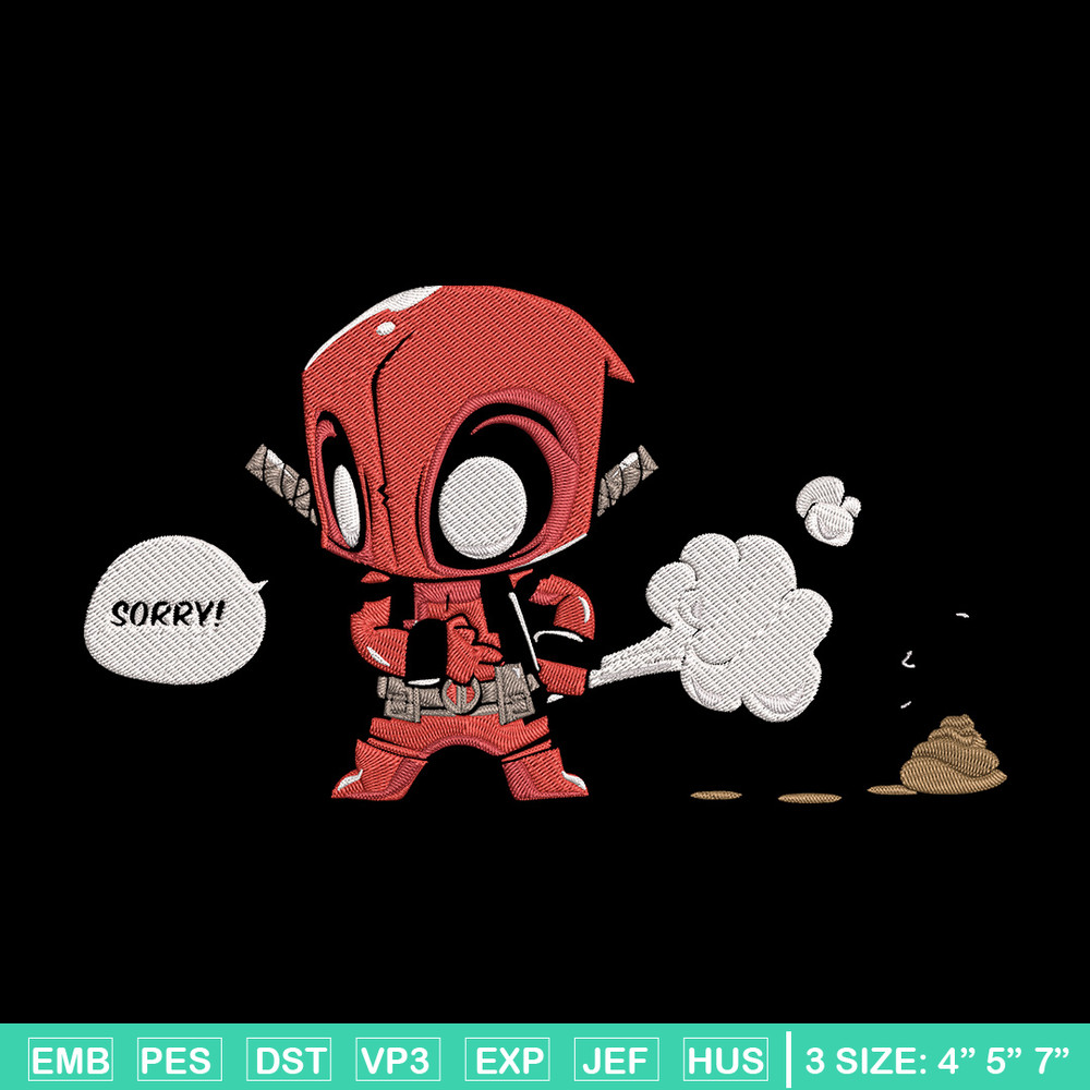 Deadpool chibi Embroidery Design, Deadpool Embroidery, Embroidery File, Anime Embroidery, Anime shirt, Digital download.jpg