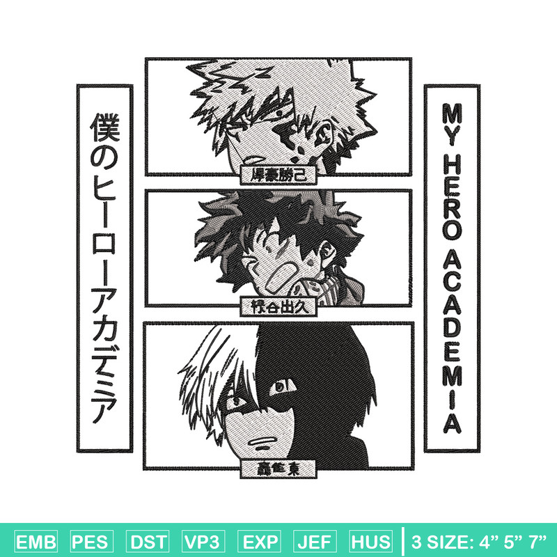 Deku friends Embroidery Design, Mha Embroidery, Embroidery File, Anime Embroidery, Anime shirt, Digital download..jpg