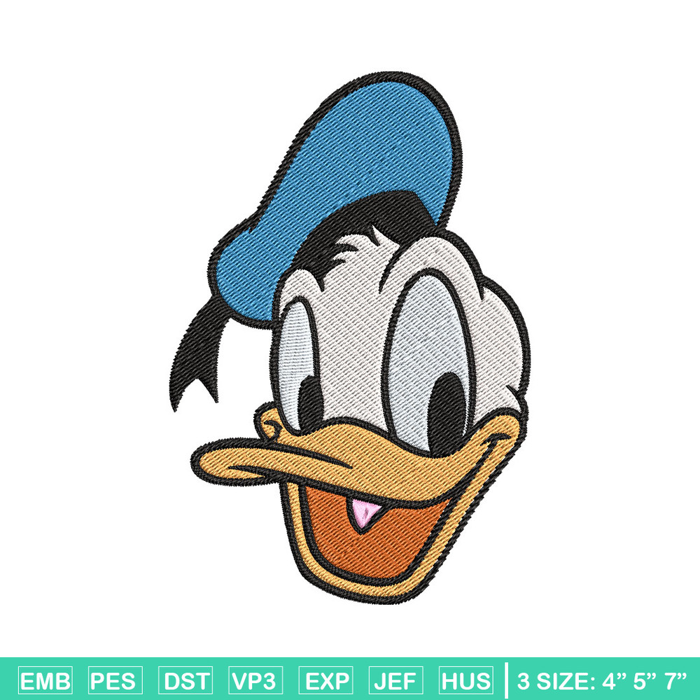 Donald Duck Embroidery Design, Disney Embroidery, Embroidery design, cartoon shirt, Embroidery File, Digital download..jpg