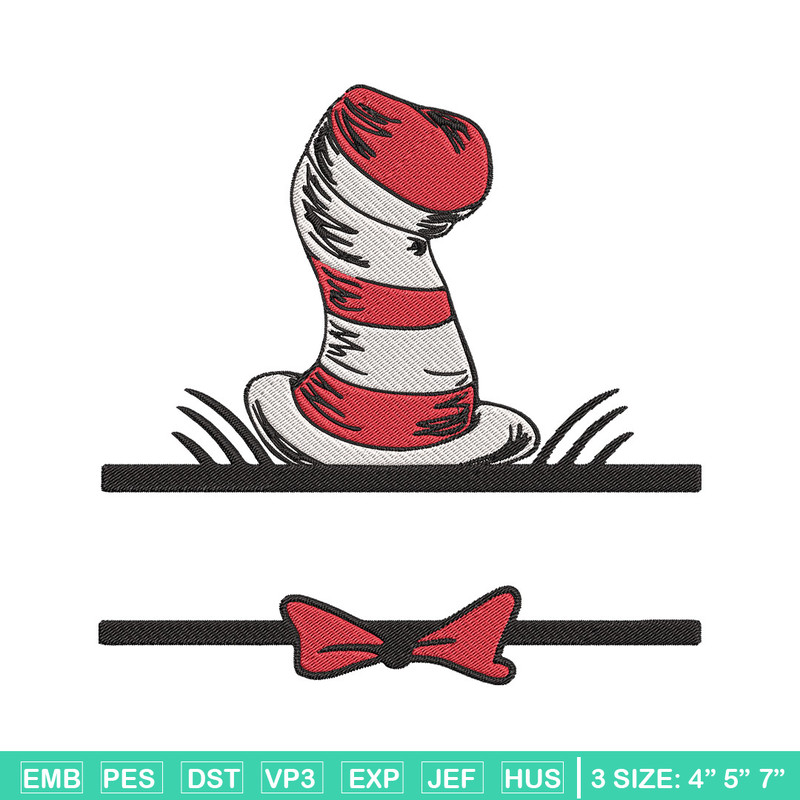 Dr seuss hat Embroidery Design, Cat In The Hat Embroidery, Embroidery File, logo shirt, Digital download..jpg