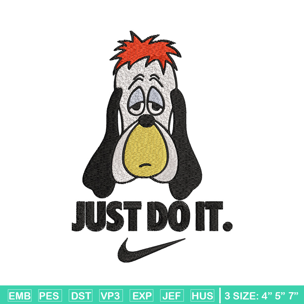 Droopy Just Rick It Embroidery design, Cartoon funny Embroidery, Logo Nike design, Embroidery file, Instant download..jpg