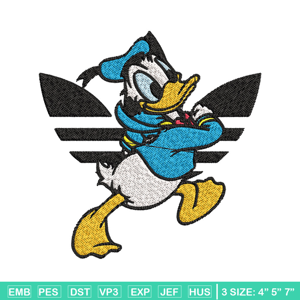 Duck cartoon adidas Embroidery Design, Adidas Embroidery, Brand Embroidery, Embroidery File, Logo shirt,Digital download.jpg
