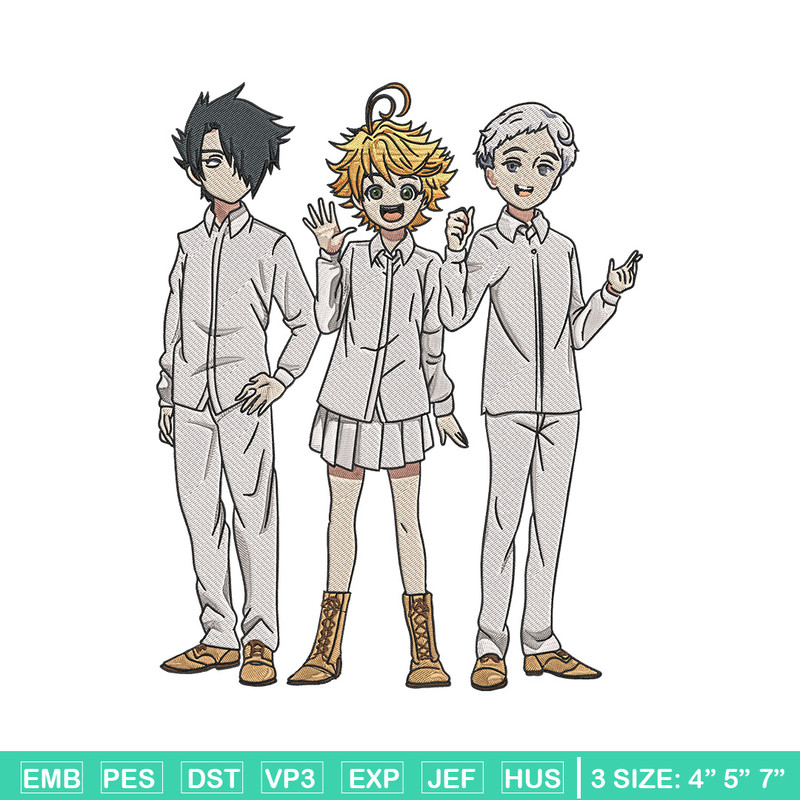 Emma friends Embroidery Design, Oyakusoku Embroidery, Embroidery File, Anime Embroidery, Anime shirt, Digital download.jpg