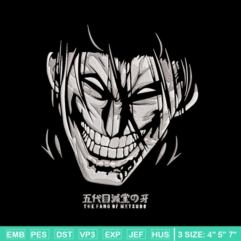 Eren Yeager Embroidery Design, Aot Embroidery, Embroidery File, Anime Embroidery, Anime shirt, Digital download..jpg