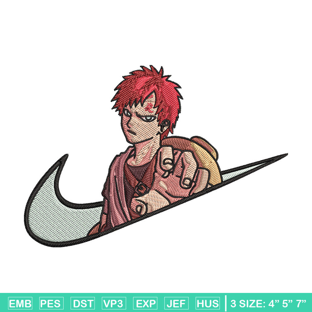 Gaara x nike Embroidery Design, Naruto Embroidery, Embroidery File, Nike Embroidery, Anime shirt, Digital download.jpg
