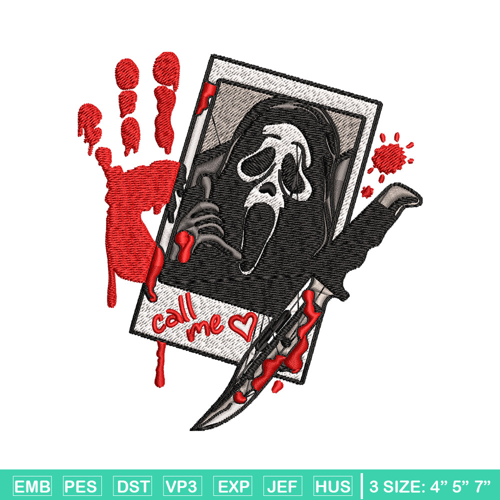 Ghost face Embroidery design, Ghost face horror Embroidery, horror design, Embroidery File, Digital download..jpg