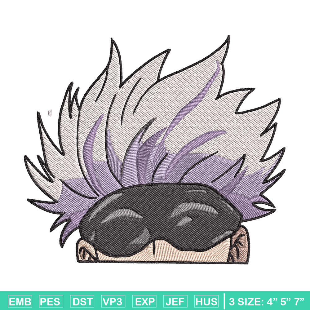 Gojo Peeker Embroidery Design, Jujutsu Embroidery, Embroidery File, Anime Embroidery, Anime shirt, Digital download..jpg