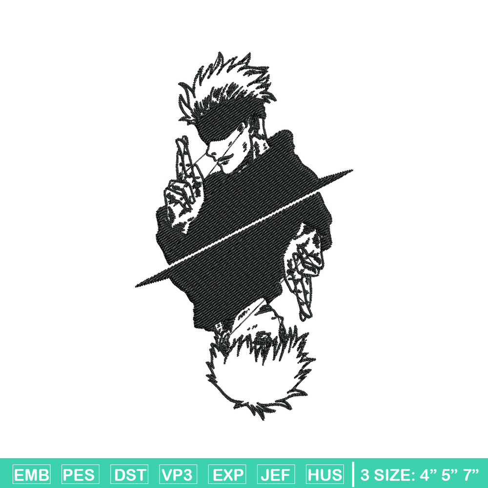 Gojo poster Embroidery Design, Jujutsu Embroidery, Embroidery File, Anime Embroidery, Anime shirt,Digital download.jpg