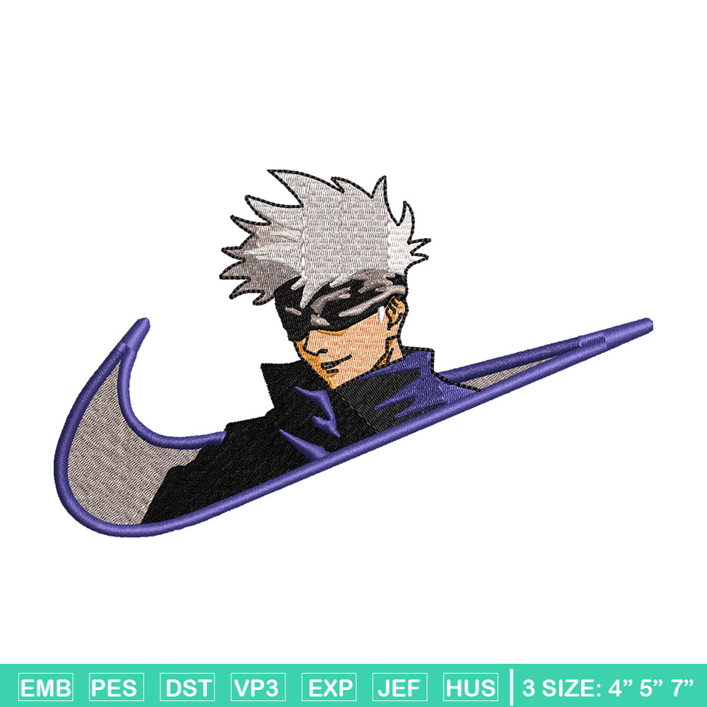 Gojo Satoru Nike embroidery design, Jujutsu Kaisen embroidery, nike design, anime design, anime shirt, Digital download.jpg