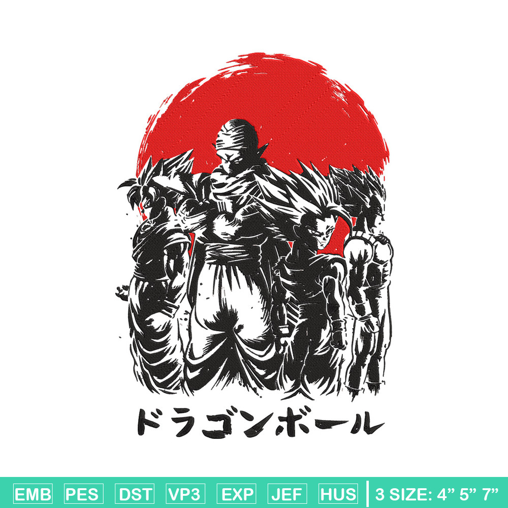 Goku friends Embroidery Design, Dragonball Embroidery, Embroidery File, Anime Embroidery, Anime shirt, Digital download.jpg