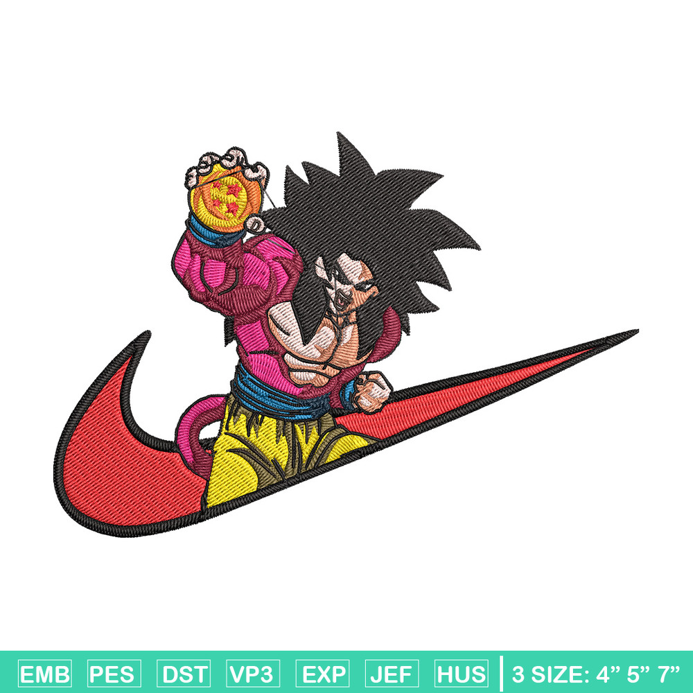 Goku x nike Embroidery Design, Dragonball Embroidery, Embroidery File, Nike Embroidery, Anime shirt, Digital download.jpg