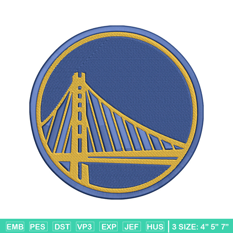 Golden State Warriors logo embroidery design, NBA embroidery,Sport embroidery, Embroidery design,Logo sport embroidery..jpg