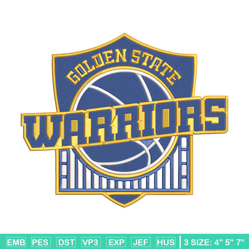 Golden State Warriors logo embroidery design, NBA embroidery,Sport embroidery, Embroidery design,Logo sport embroidery.jpg