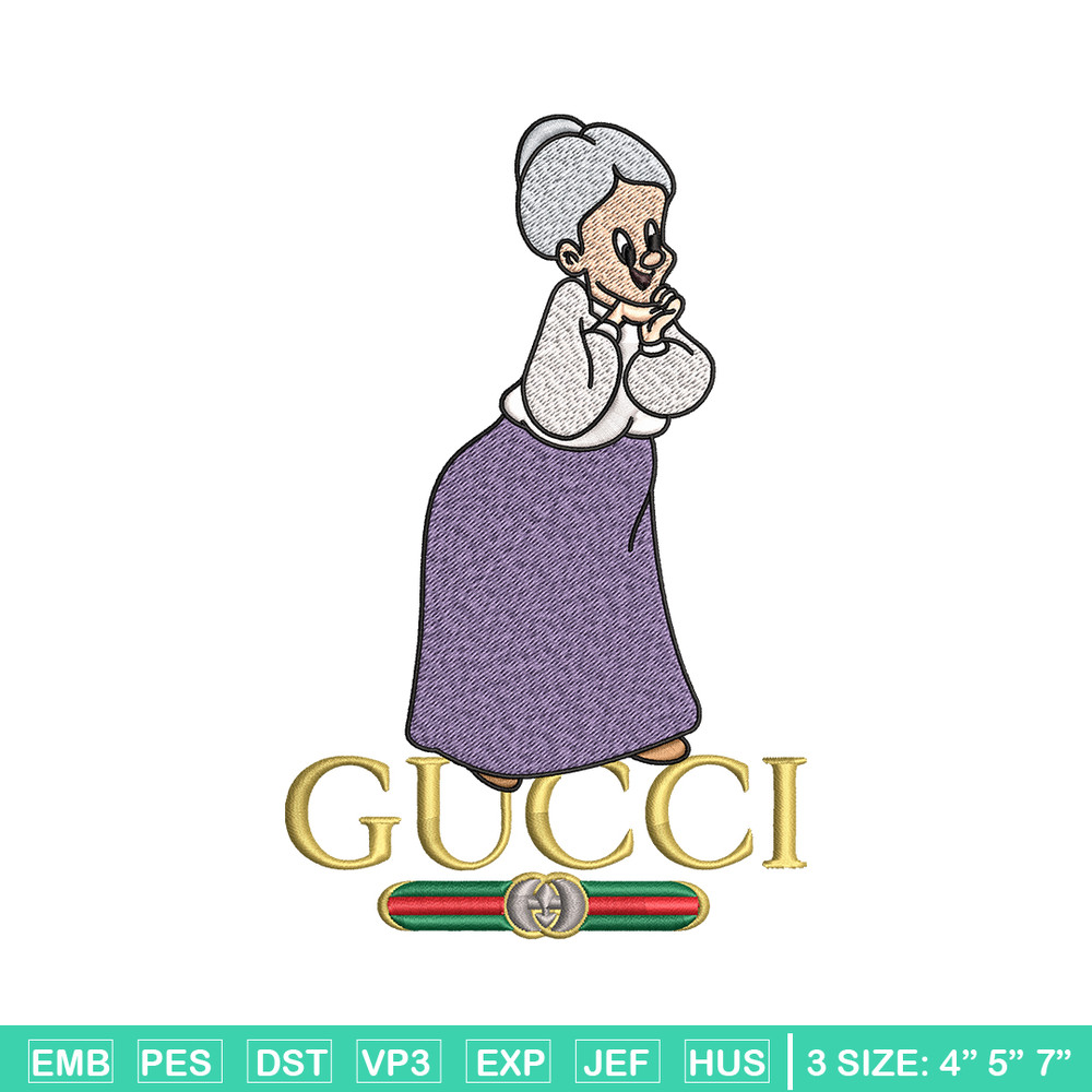 Granny Gucci Embroidery design, Granny Gucci cartoon Embroidery, cartoon design, Embroidery File, Instant download..jpg