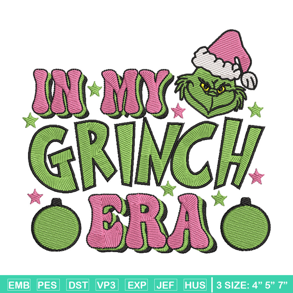 Grinch era embroidery design, Grinch embroidery, Chrismas design,Embroidery shirt, Embroidery file, Digital download.jpg