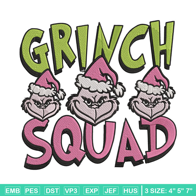 Grinch squad Embroidery Design, Grinch Embroidery, Embroidery File, Chrismas Embroidery, Anime shirt, Digital download..jpg