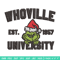 Grinch Whoville University Christmas Embroidery design, Grinch Christmas Embroidery, Grinch design, Digital download.jpg