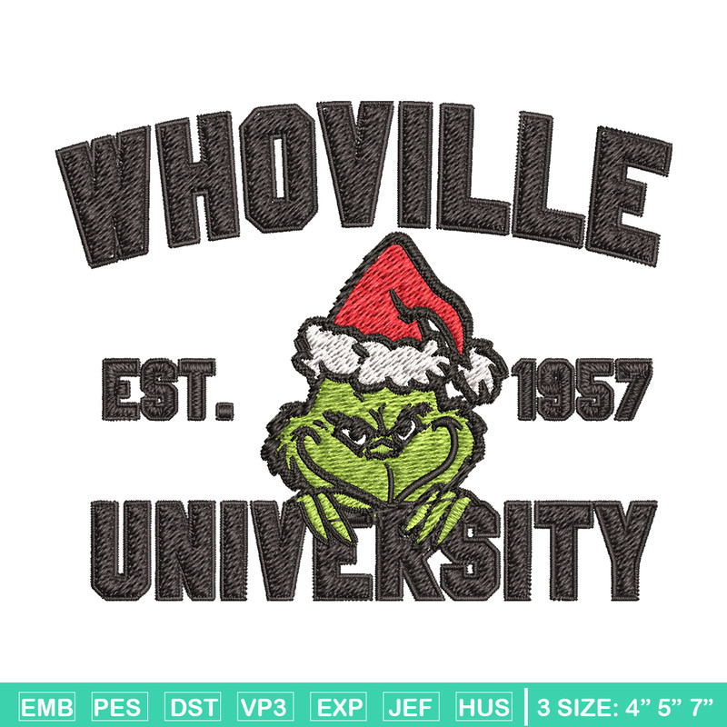 Grinch Whoville University Christmas Embroidery design, Grinch Christmas Embroidery, Grinch design, Digital download.jpg