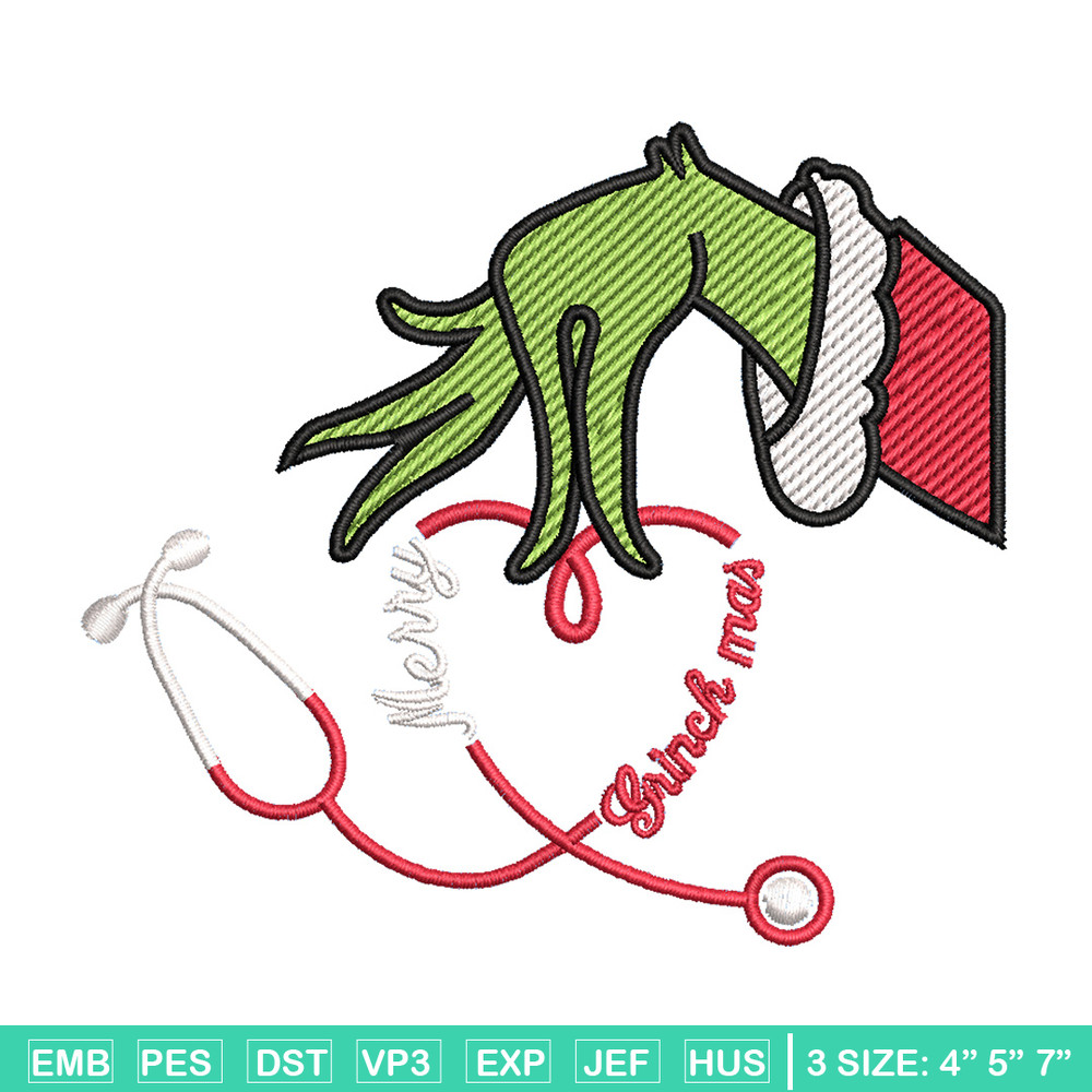 Grinchmas embroidery design, Chrismas design, Embroidery shirt, Embroidery file, Grinch embroidery, Digital download (2).jpg